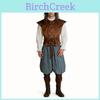 Medieval Pirate Cosplay Costume Set With Velour Fabric For Stage Performance