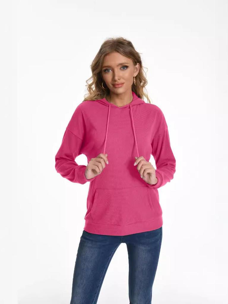2024 Autumn/Winter Women's Hooded Knitted Pullover Sweatshirt