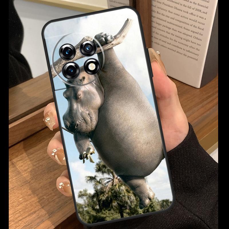 Cartoon Hippos Pattern Case For OnePlus 13T 10T 15R 10R 12R 13R 13 12 11 9 10 Pro Nord CE 5 2 3 4 Lite N20 N30 Cover