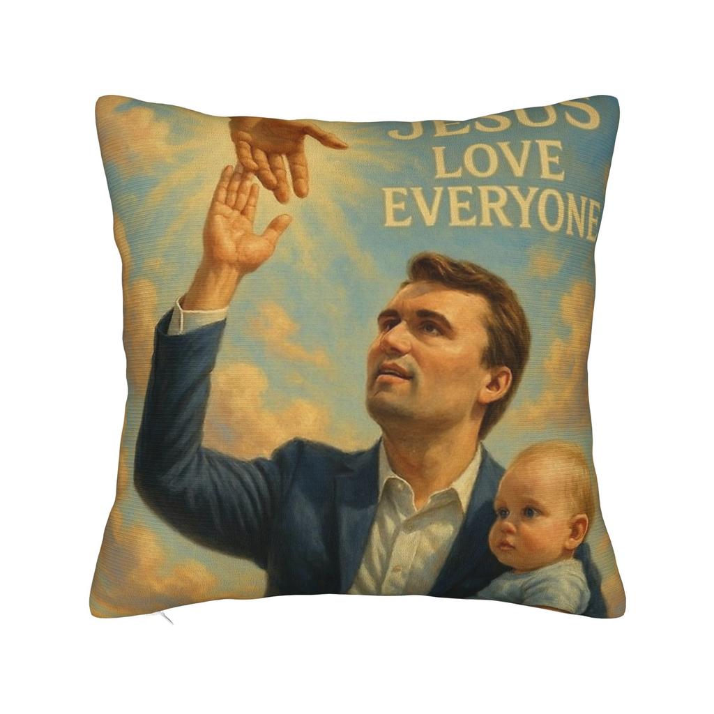 Fundas de Almohada Angélicas y de Jesús de Charlie Kirk Funda de Almohada Cuadrada Linda y Divertida para Silla de Sala de Estar