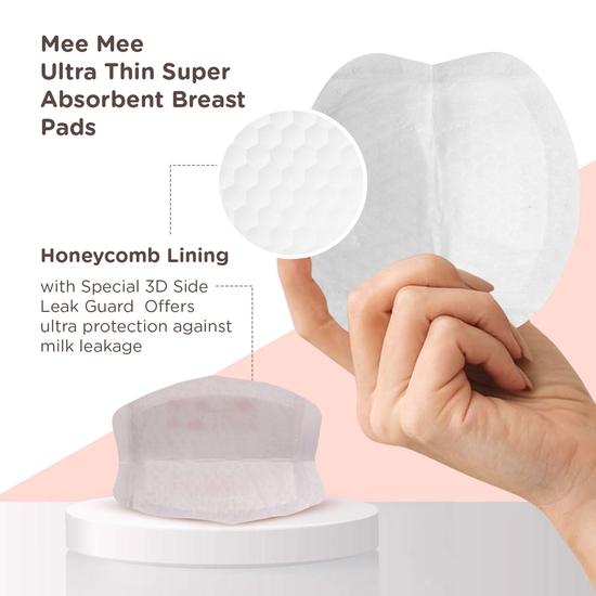 Mee Mee Disposable Nursing Breast Pads 48 Pcs | Ultra Thin Honeycomb Nursing Breast Pads with Leak Guard | Compact & Discreet
