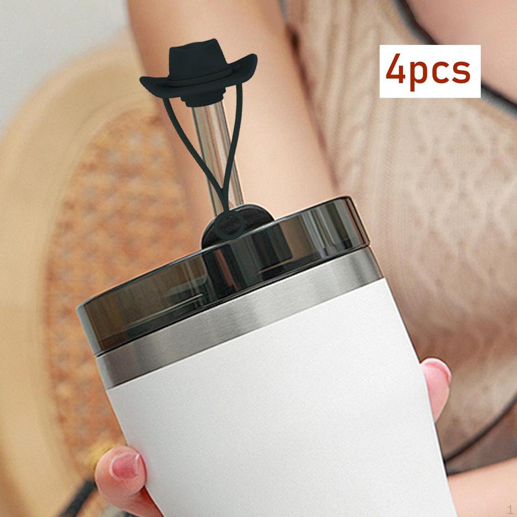 4 Pieces Cowboy Hat Cover Cap for 6mm-10mm, Cowgirl Silicone Topper Protector Lid, Cute Funny