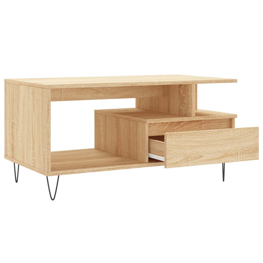 Coffee Table Sonoma Oak 90 X 49 X 45 Cm Engineered Wood
