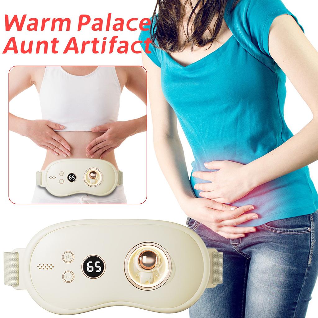 Cinto de aquecimento para menstruação compressa quente massagem vibração cintura display digital