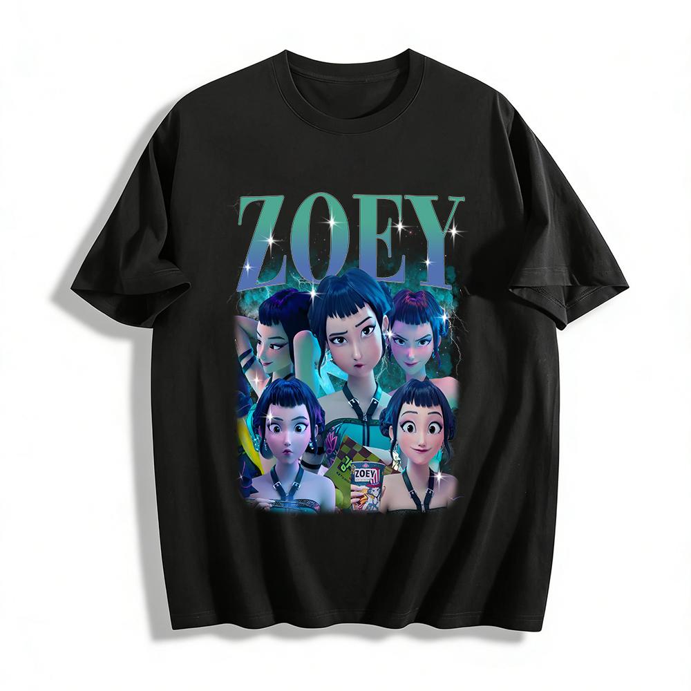 

Trendy Zoey Multi-Expression Print Casual Top Unisex Anime Style Fashion Crewneck Sweatshirt Pure cotton T-shirt XXS