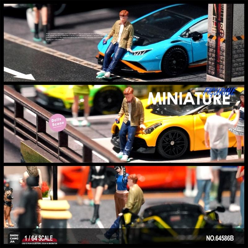 Realistic Striped Girl Figure Model for Architectural Displays Dioramas Props 1:64 Scale Hand Painted Miniature Figure