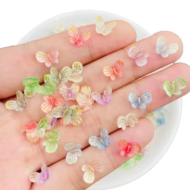 100 Pcs New Cute Mini Kawaii Color Little Goldfish Resin Figurine Crafts Flatback Cabochon Ornament Jewelry Making Hairwear K38