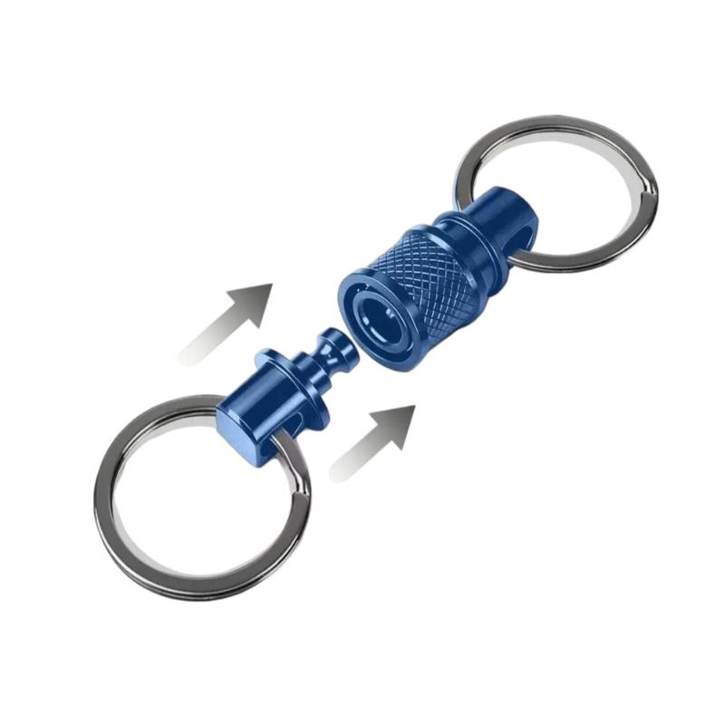 1Pcs Outdoor Edc Tool Double Head Quick Release Buckle Titanium Alloy Keychain Removable Portable Mountaineering Buckle