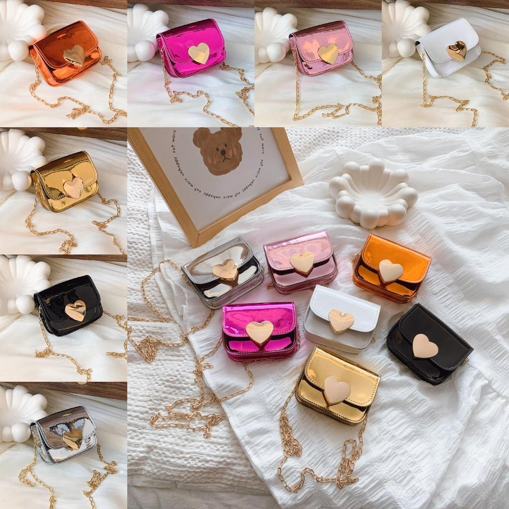 Childrens Pu Girls Peach Heart Mirror Bag Lightweight Kindergarten Material