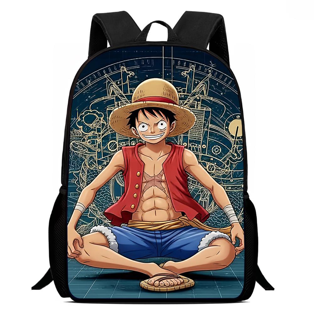 Mochila One Piece Escolar 15 Inch Cartoon School Backpack Large Capacity Durable Lightweight Adjustable Strap For Kids Ages 6-10