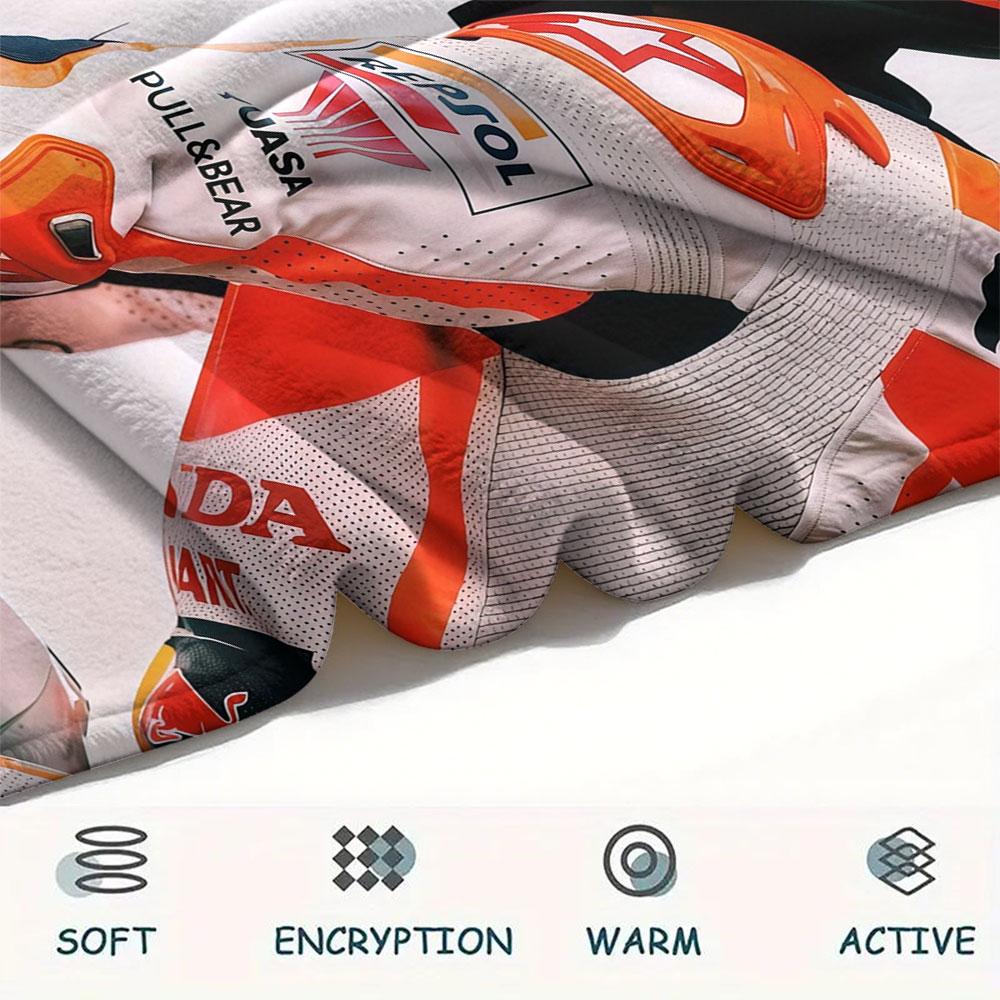 Marquez Printed Flannel Blanket, soft throw for bedroom sofa, washable, Christmas present, great gift.