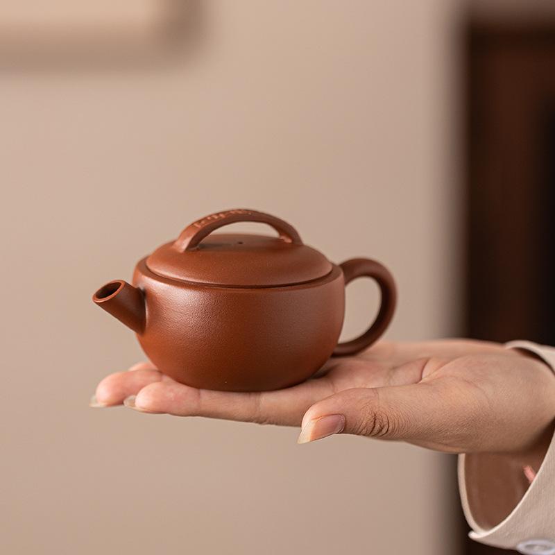 Zisha Pot Pure Handmade Kung Fu Tea Set for One Person Single Pot Raw Ore Purple Mud Small Capacity Zhu Mud Brewing Teapot Hantile Pot
