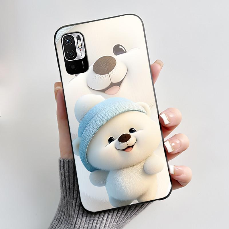 For Xiaomi Redmi Note 10 JE 10T JE Casing Cute Love Rabbit Funny Black Soft Silicone Phone Case For Redmi Note10 JE Bumper Cover