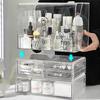 High-End Acrylic Cosmetic and Skincare Organizer - Dustproof, Large Capacity Desktop Storage Box