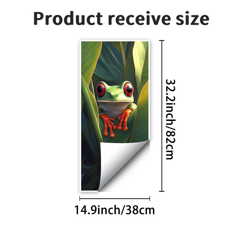 

1Pc 2D Flat Self-adhesive Trash Can Stickers Modern Aesthetic Decorative 3D Frog Design for Kitchen Trash Cans & Wall Decoration