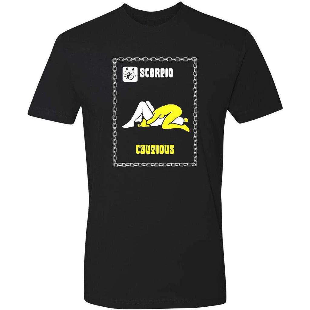 Retro Novelty Tee T Shirt Erotic Astrology Zodiac Scorpio 70s Van Chopper Tattoo