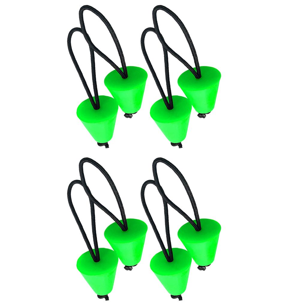8 Pieces Green Rubber Universal Kayak Scupper Drain Holes Stopper Bung