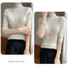 2025 Spring Women's Slim-Fit Mid-Neck Knitted Top with Five-Point Sleeves