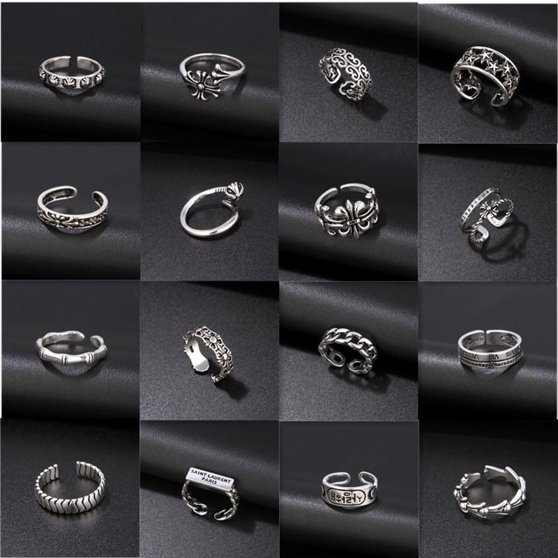 Vintage Silver Big East Gate Cross Ring Female Croix Punk Trend Men'S And Women'S Open Index Finger Ring