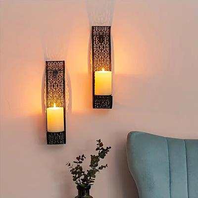 S-shaped Iron Wall Candle Holder Iron Art Wall Hanging Candle Holder European Patterned Candlestick