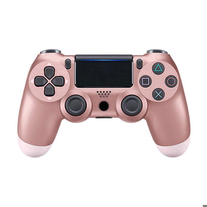 Manette Sans Fil - Manette Bluetooth PS4 Dual Head - Manette de Jeu À Joystick - Pour Console 4 - Rose Doré