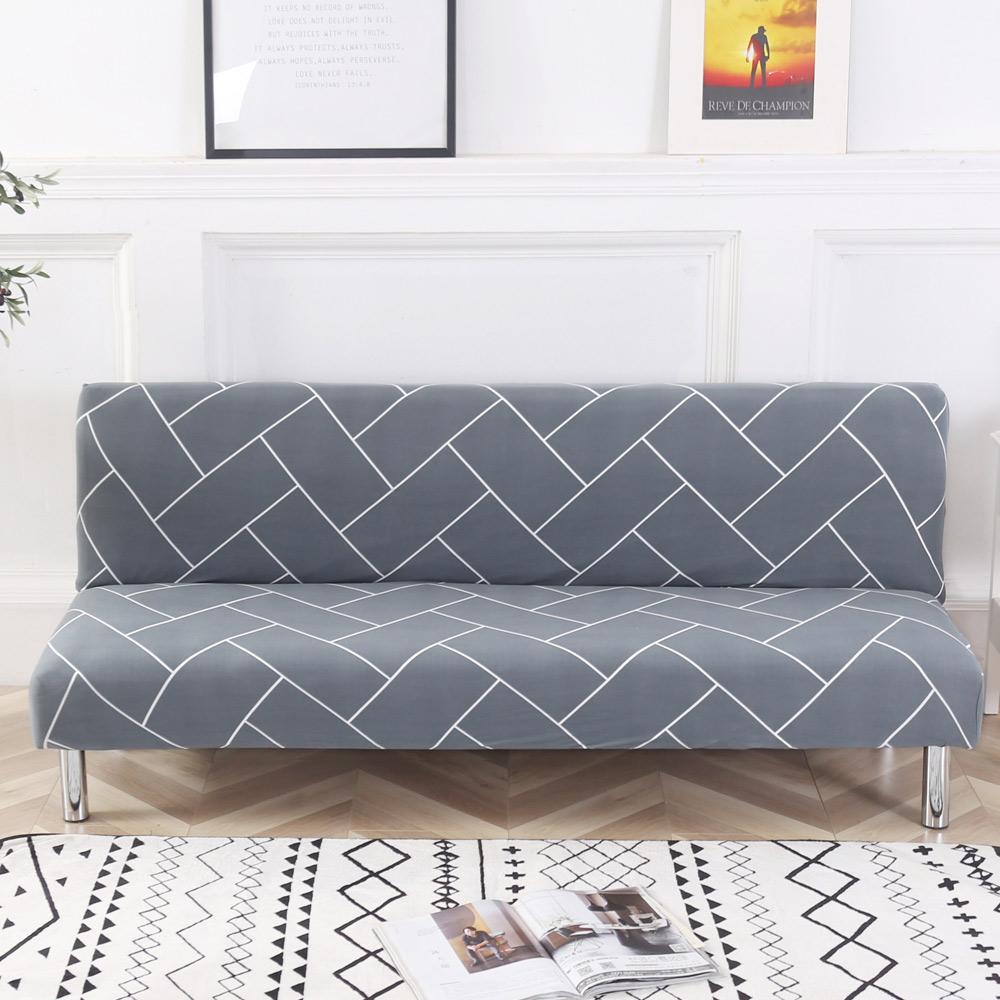 Stretch Folding Sofa Bed Cover Without Armrests Armless Futon Sofa Cover Removable Machine Washable Home 3 Seater Couch Covers Premium Quality