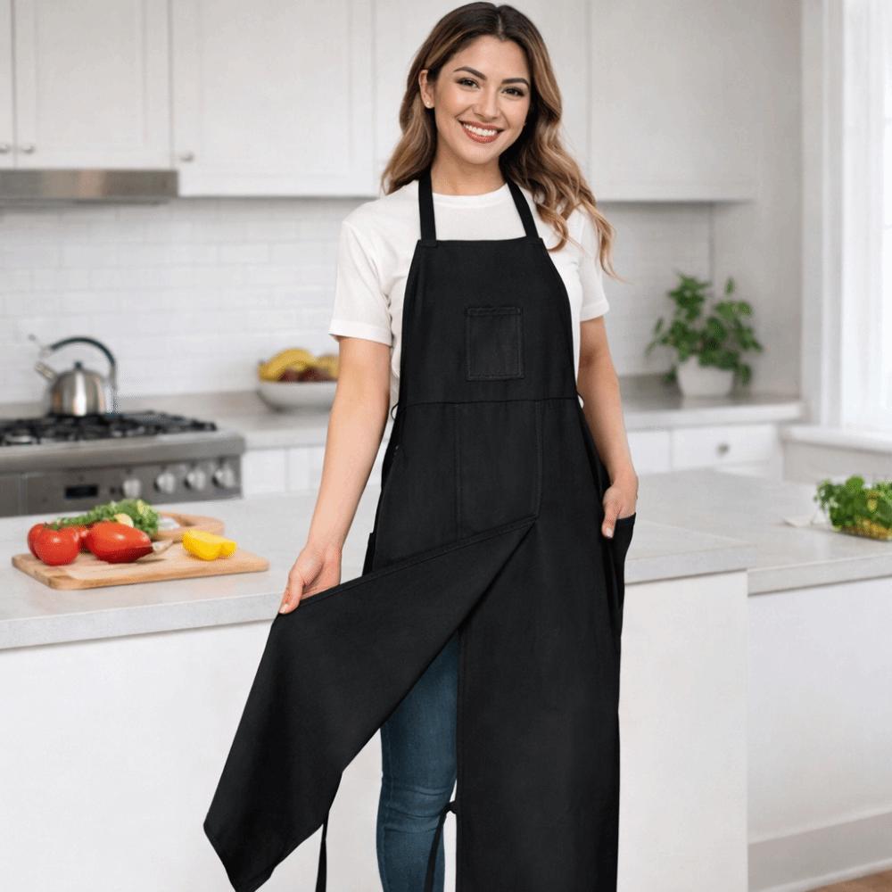 Washable Full Coverage Pottery Apron Adjustable Gardening Pinafore Split Leg Apron  Washable