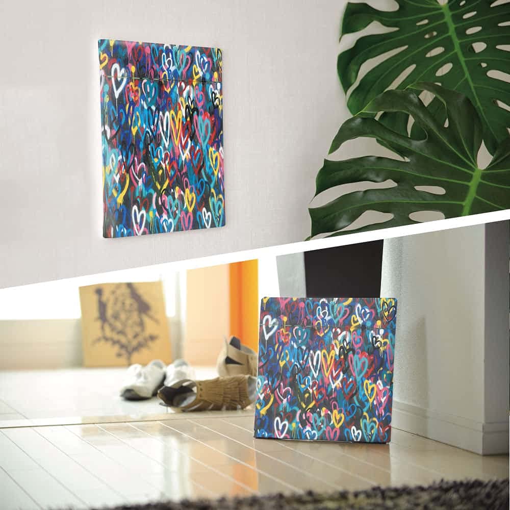 Heart Street Art Panel 57cm X 57cm L Size Made In Japan Poster Stylish Interior Decor Living Room Interior Pop Colorful Fashion Fabric Panel