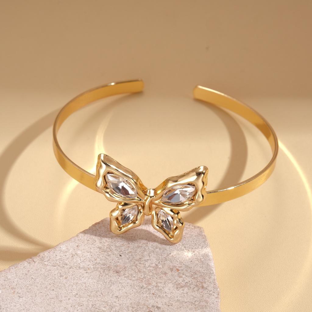 Bracciale Bracciale con Farfalla di Diamante a Braccio Aperto