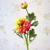 Handmade Simulation Dahlia Flower 2 Heads Fake Flowers Artificial Chrysanthemum  Garden Decor