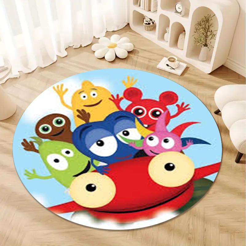 Tappeto Rotondo Babblarna, Tappeto per Soggiorno Camera da Letto Divano Stanza dei Giochi Decorazione, Tappetino Antiscivolo50
