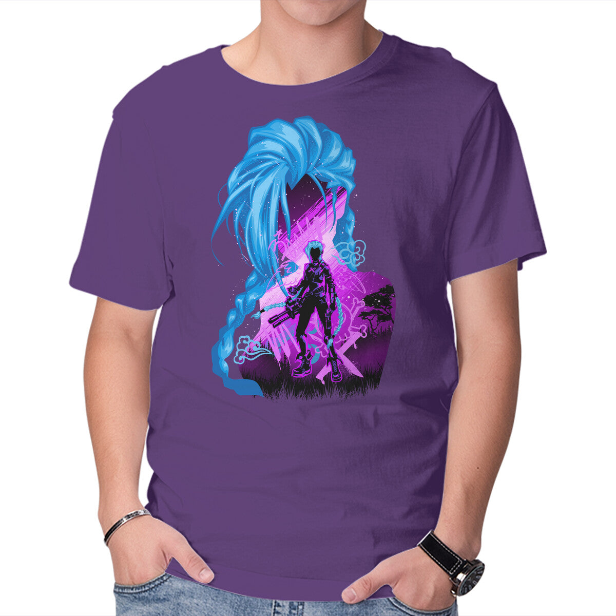 Unisex Crew Neck T-Shirt League Of Jinx Graphic Short Sleeve Casual Tee XS