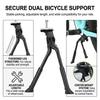 Adjustable Bike Kickstand Center Mount Bicycle Stand Dual Foldable Double Leg Length for 24"-29" Bicycle Kickstand