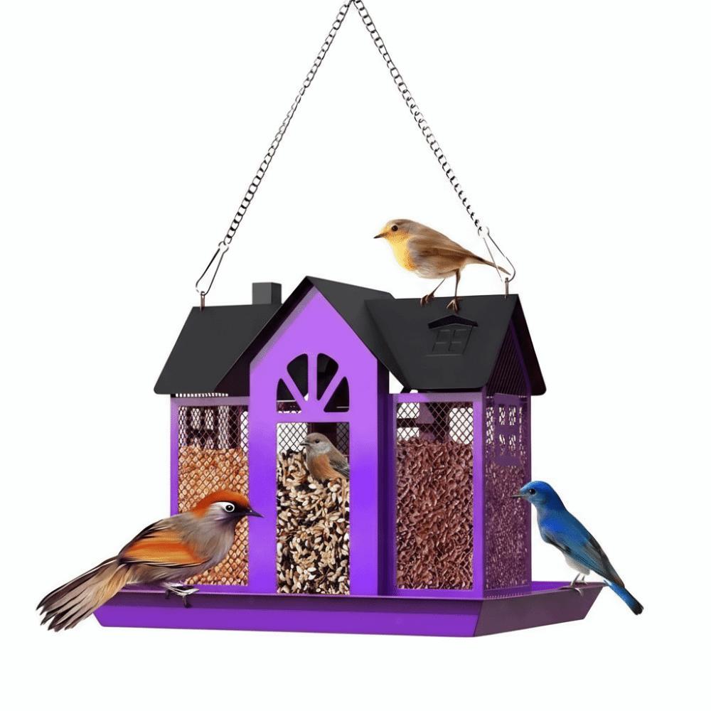 Metal Wild Bird Feeder Large Capacity Bird Feeding Station Hanging Bird Feeder  Outdoor Yard