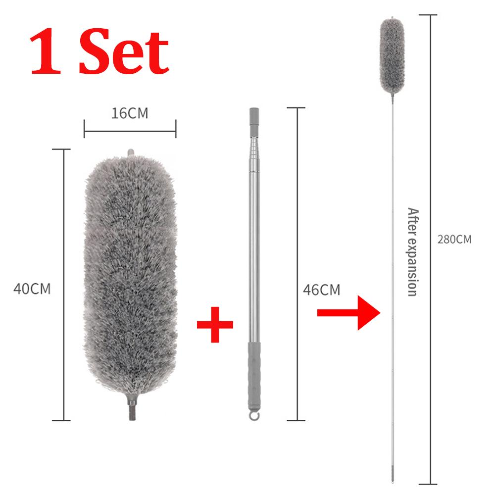Telescopic Cleaning Duster Brush 2.8/2.5/1.4m Extended Long Crevice Spider Web Microfiber Brushes Bendable Dust Cleaning Tools