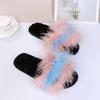 Fashion Fashion Colorful Flat Heels Soft Fur Slides Plus Size 43 Sexy Patchwork Long Plush Slippers Women Women Slip On Outdoor Slippers