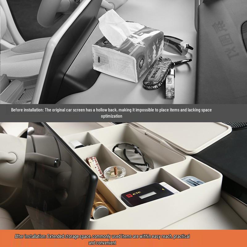 Zhijie R7 Screen Rear Storage Box: Car Console Tissue and ETC Tray Accessory