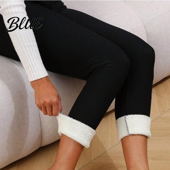 Velvet Lined Leggings Winter High-Waisted Straight Leg Pants with Insulated For Women Lining Solid Color Body Shaping