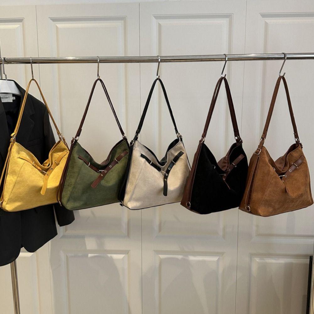 Vintage Retro Crossbody Backpack Large Capacity Commuting Shoulder Bag Cute Suede Tote Bag  Holiday