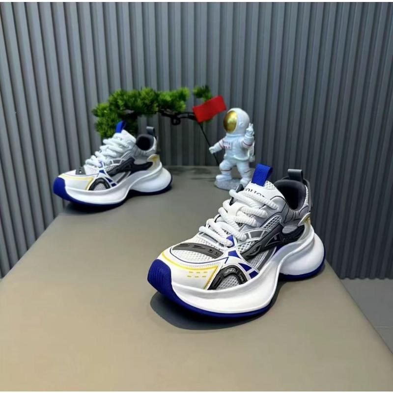 Summer mesh breathable platform sports casual shoes fashionable versatile height increase comfortable trend lace-up men's shoes