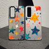For Samsung Galaxy S24 S23 Ultra Plus FE S25 S22 Ultra Plus S21 FE Laser Phone Case Five-pointed Star Printed Shockproof Covers