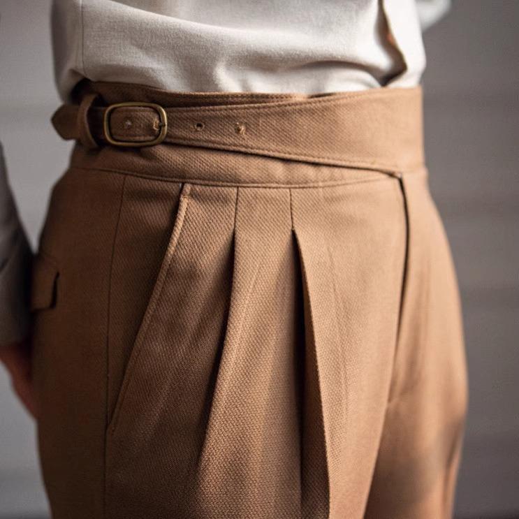 Vielseitige Herren-Gerade Hosen Lässige Hosen Lang Hohe Taille Neu Herbst und Winter Italienisch Britisch Neapel