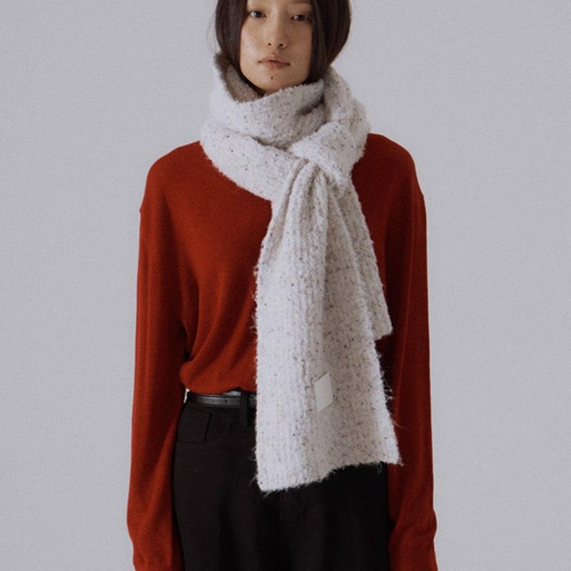 SILN Long cloud boucle knit muffler (OAT SPECKLE)