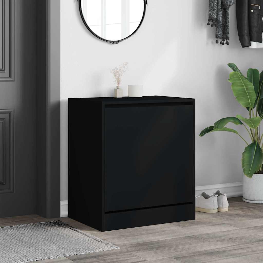 Vidaxl Szafka Na Buty, Czarna, 60X42X69 Cm, Materiał Drewnopochodny