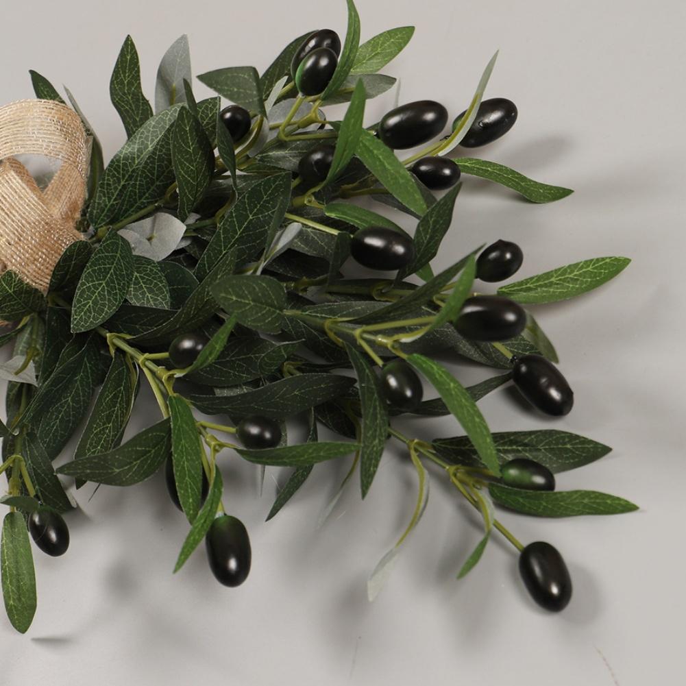 För Bröllop Grön Oliv Blomstergirland Grönska Girland Realistiska Olivblad Delikata Konstgjorda Blommor Återanvändbar Design