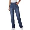 Women's Straight Leg Jeans Pull-On High Waisted Cropped Denim Pants Stretchy Ankle Jeans for Daily Wear Outings