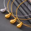 Trendy Gold Water Drop Pendant Necklace - 18K Gold Plated Stainless Steel, Unique Niche Design