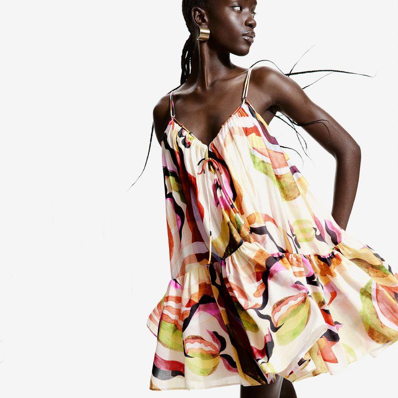 

Little Man Wear Artistic Sense Print A Word Version Sling Dress Print XL