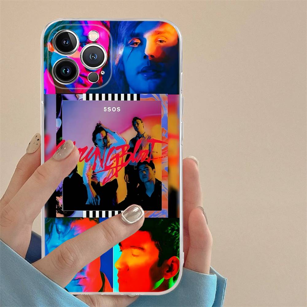 Seconds-of-Summers-5SOS Transparent Case For IPhone 11 12 13 14 15 16 17 Air Pro Max Plus Mini Shockproof Cover
