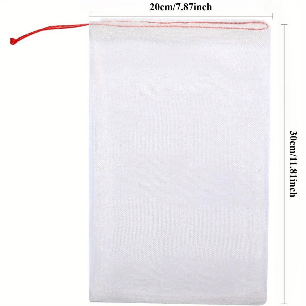 10pcs Fruit Protection Netting Bags, 30cm X 20cm with Drawstring, Garden Barrier for Protecting Fruits, Grow Bags for Plants